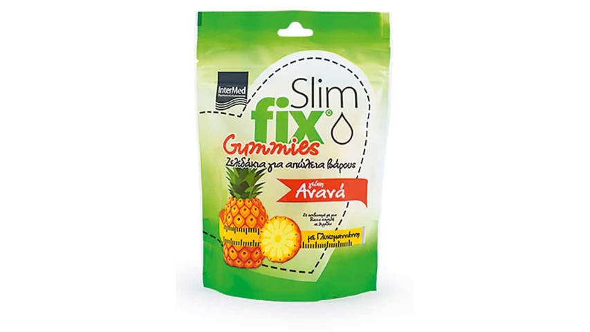 Ζελεδάκια για απώλεια βάρους με γλυκομαννάνη, Slim Fix Gummies με γεύση ανανά, InterMed (στα Φαρμακεία από την InterMed)