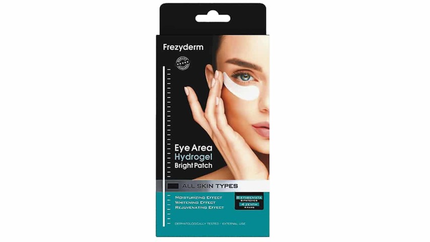  Μάσκα ματιών για την εντατική φροντίδα των μαύρων κύκλων & την ενυδάτωση του κουρασμένου και ευαίσθητου δέρματος κάτω από τα μάτια, Eye Area Hydrogel, Bright Patch, Frezyderm, €20,04 (στα Φαρμακεία) 