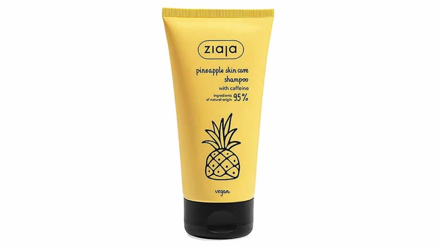 Vegan σαμπουάν, Pineapple Skin Care Shampoo with Caffeine, Ziaja (σε καταστήματα καλλυντικών, ινστιτούτα αισθητικής & φαρμακεία, facebook: Ziaja Greece)