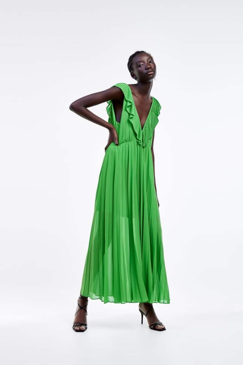 πράσινο φόρεμα zara