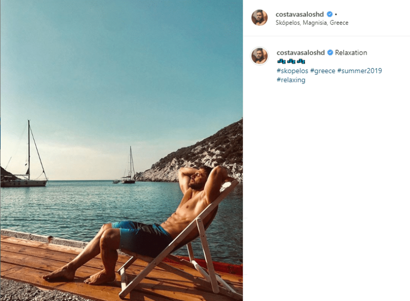 Κωνσταντίνος Βασάλος: Η ημίγυμνη φωτογραφία που τάραξε τα κορίτσια του Instagram!