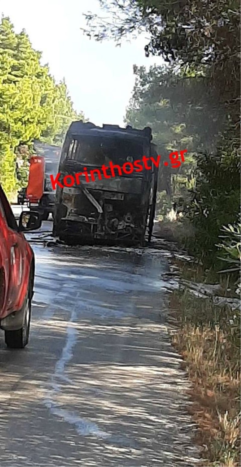Ξέσπασε φωτιά σε εν κινήσει λεωφορείο στην εθνική οδό Πρέβεζας-Ηγουμενίτσας!