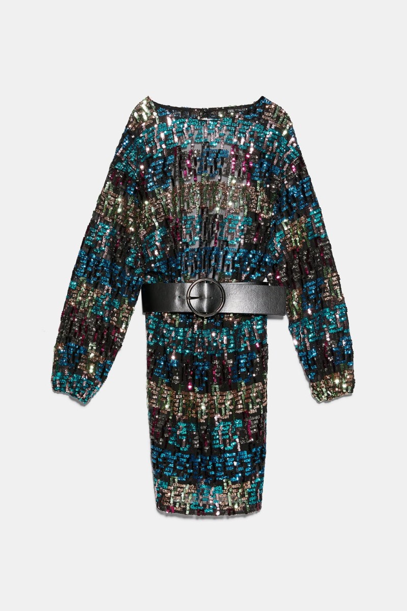 Zara - νέα collection: Αυτό είναι το φόρεμα με τις πολύχρωμες πούλιες που έχει προκαλέσει φρενίτιδα! Η μαύρη ζώνη στην μέση κάνει την διαφορά!