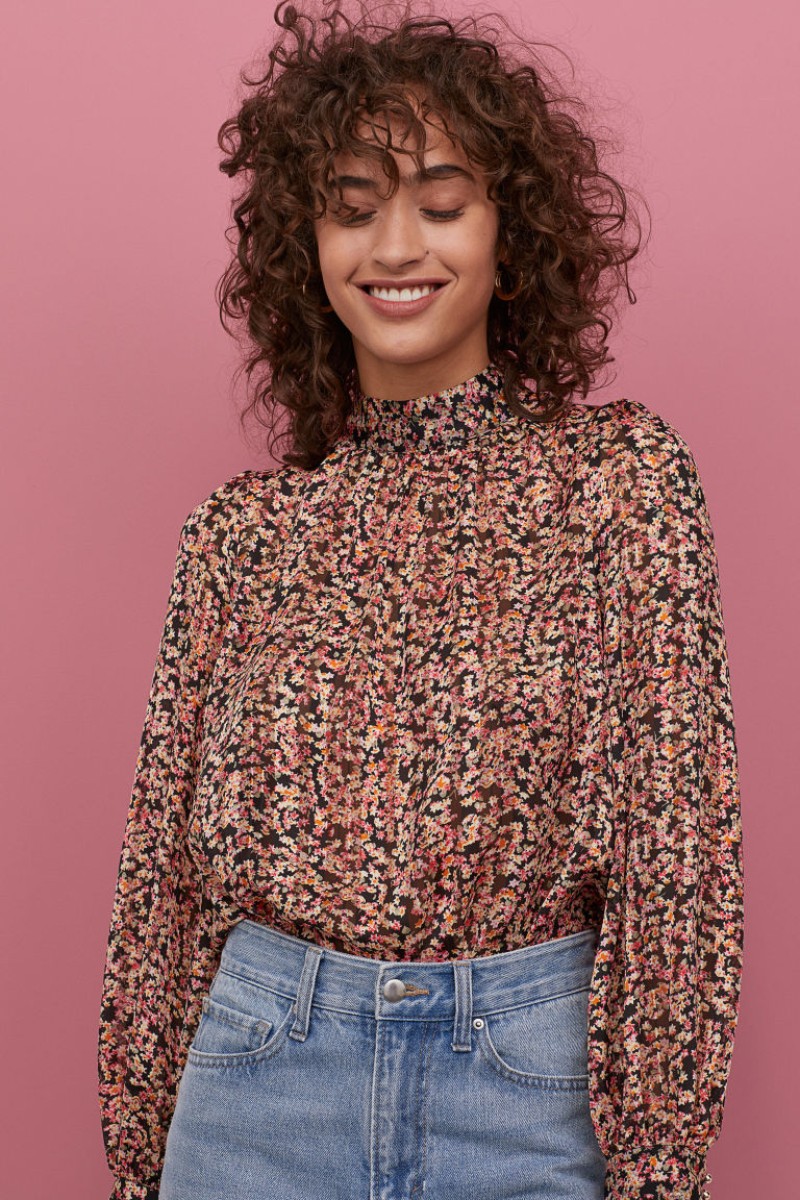 H&M μπλούζα φλοράλ 