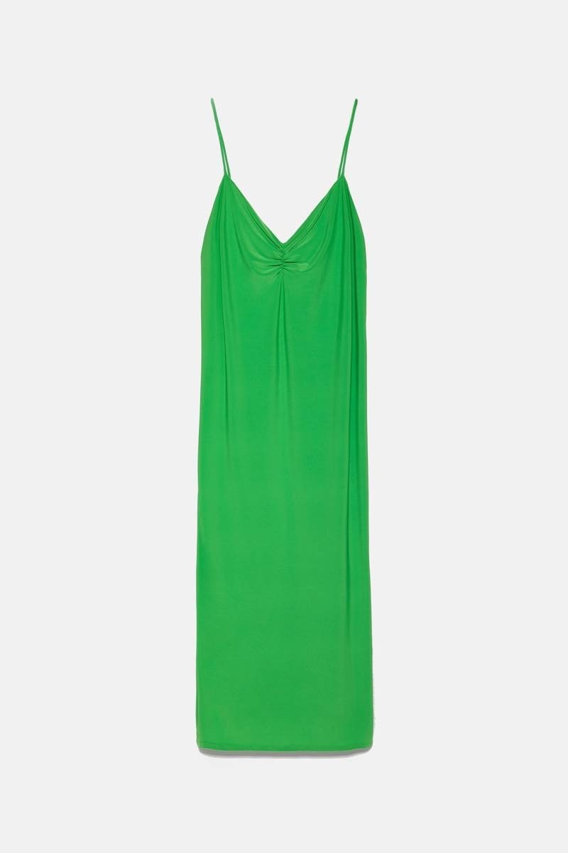 Zara πράσινο καλοκαιρινό φόρεμα