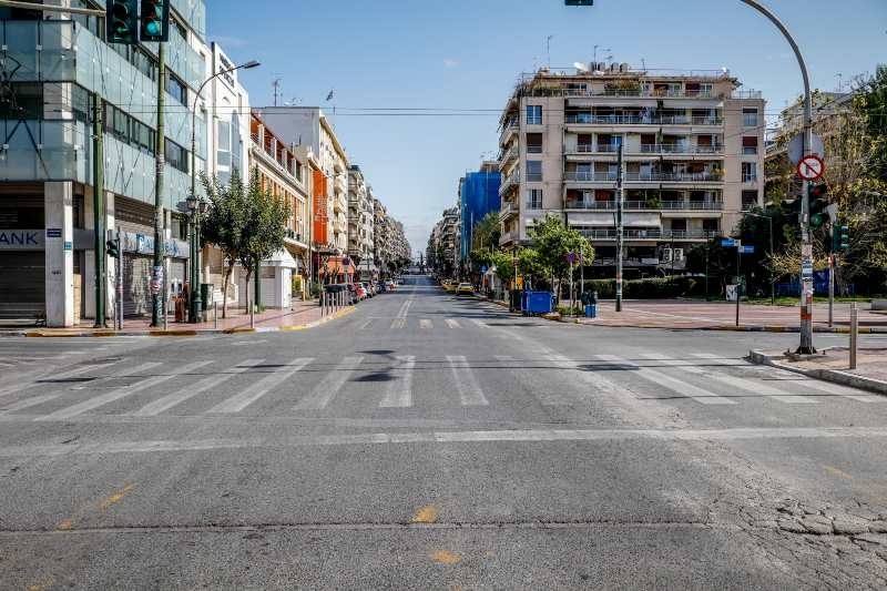 άδειος δρόμος Αθήνα απαγόρευση κυκλοφορίας