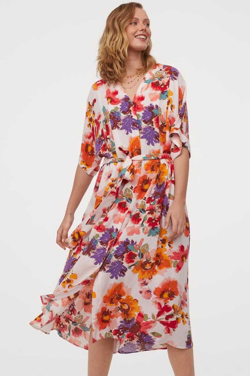 H&M φόρεμα καφτάνι με λουλούδια