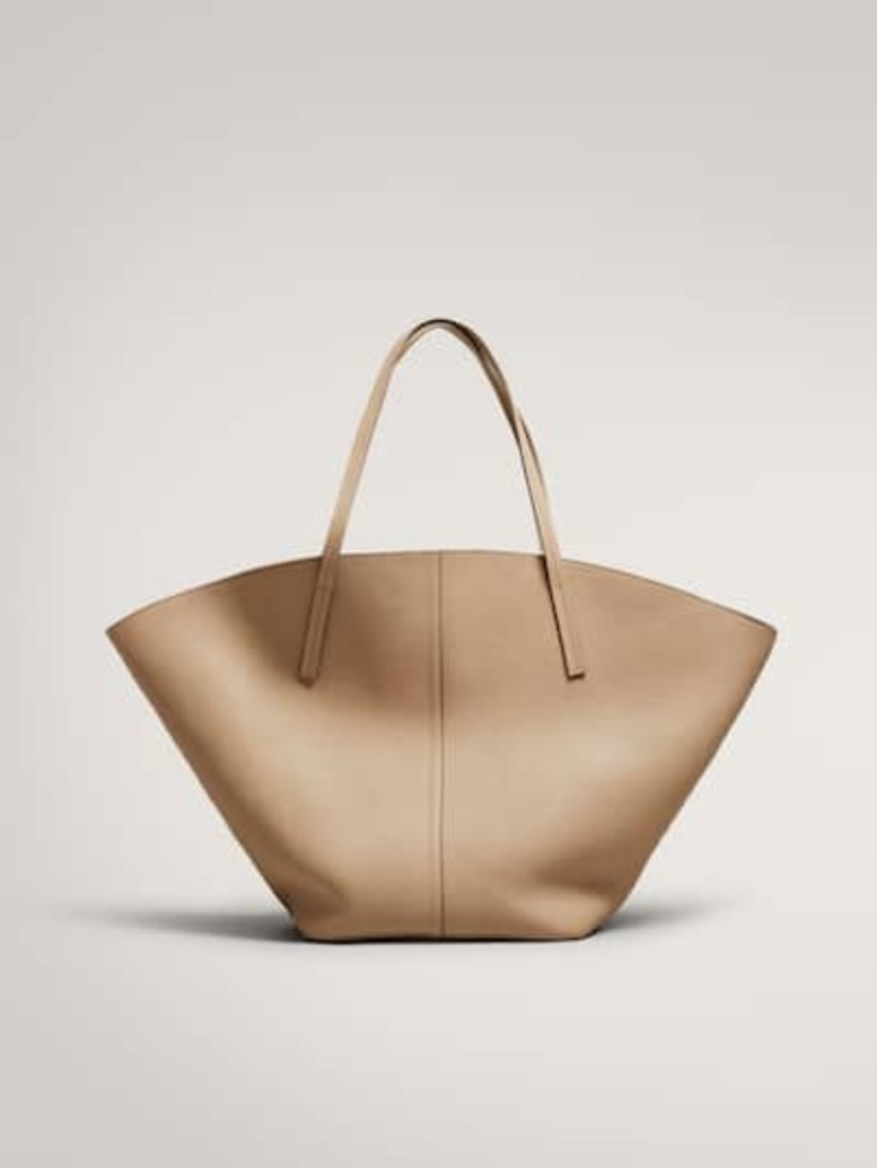 δερμάτινη τσάντα Massimo Dutti 2 χρώματα