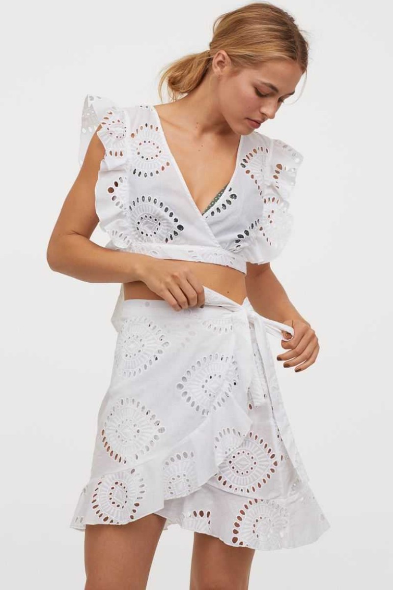 λευκή φούστα H&M