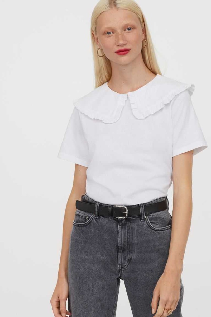 H&M λευκή μπλούζα
