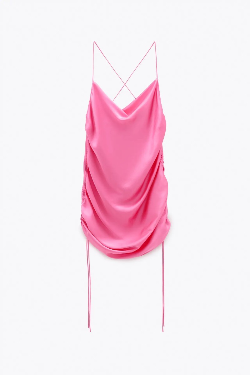 Zara νέα συλλογή ροζ φόρεμα