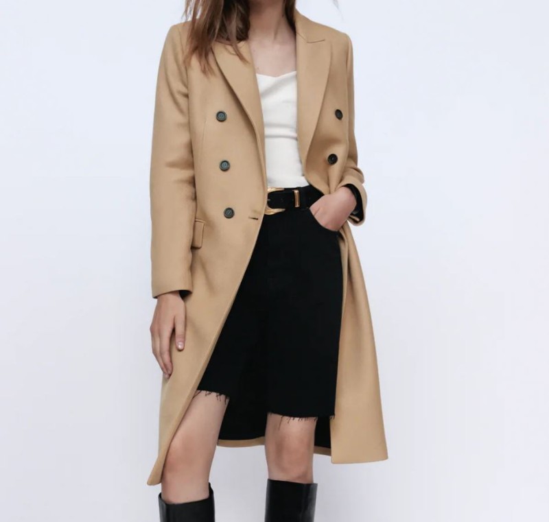 Zara μπεζ παλτό