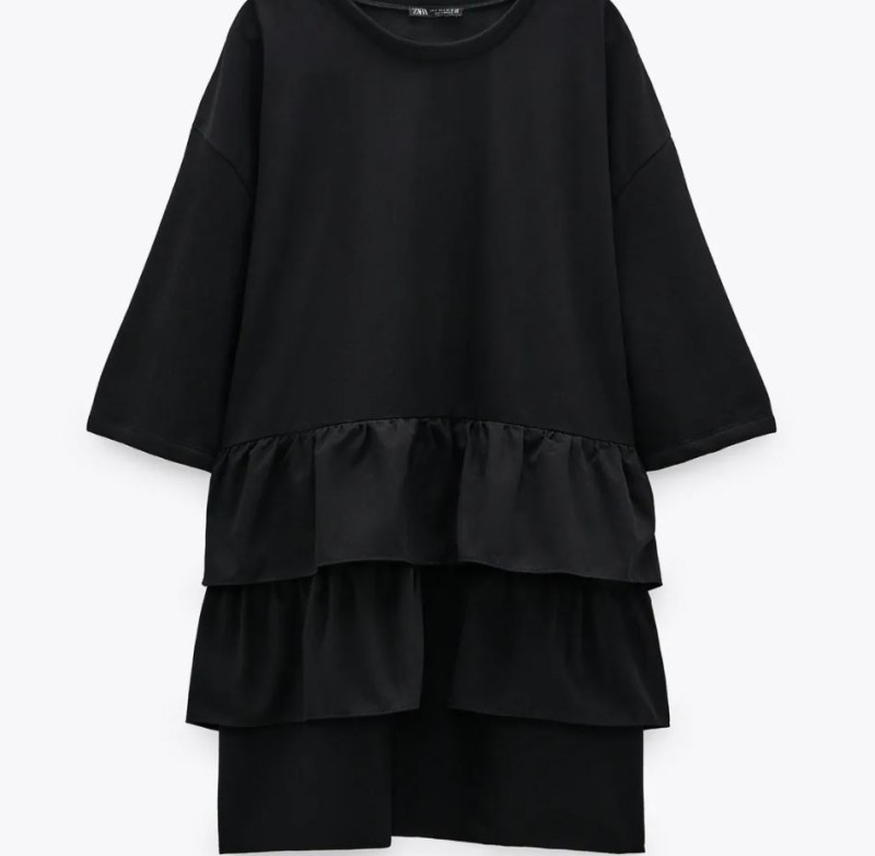 Zara μαύρο φόρεμα νέα συλλογή