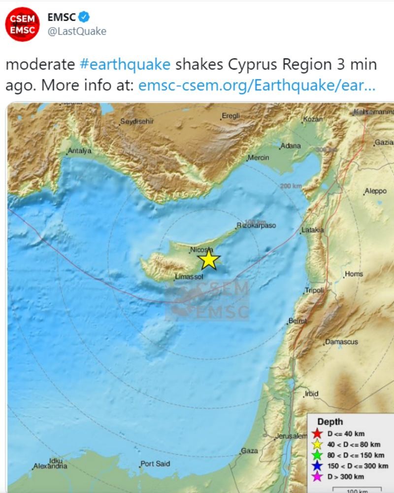 Σεισμός 5,4 ρίχτερ στην Κύπρο