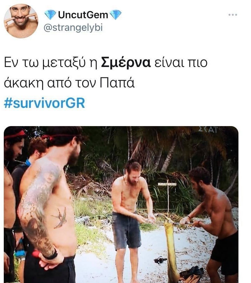  Survivor 4 twitter χρήστες παρομοιάζουν την σμέρνα με τον Αλέξη Παππά