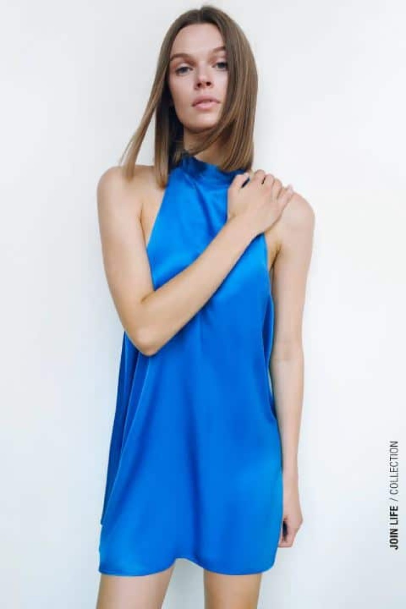 Zara φόρεμα μπλε