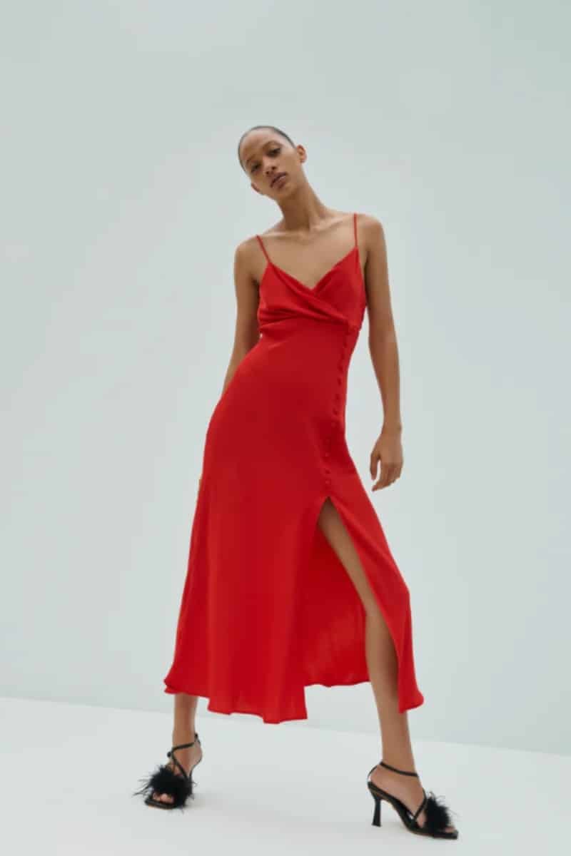 Zara κόκκινο φόρεμα