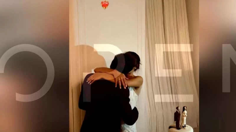 Για πρώτη φορά: Βίντεο ντοκουμέντο από το καυτό φιλί του Μαραβέγια στην Σωτηροπούλου δίπλα στην γαμήλια τούρτα