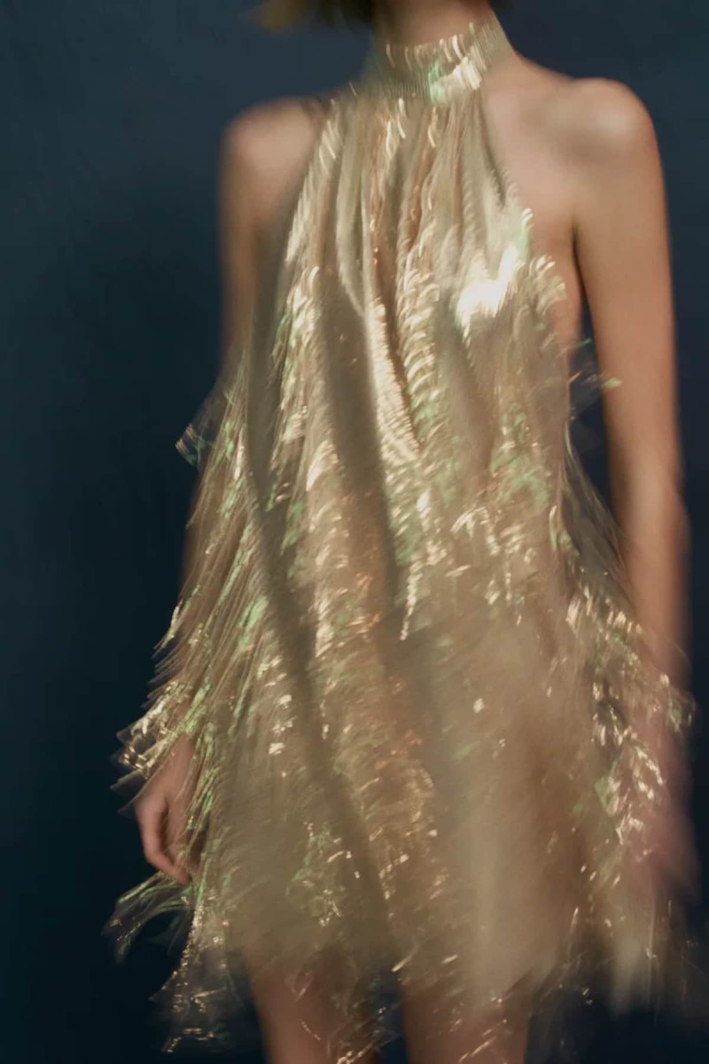 Zara χρυσό φόρεμα