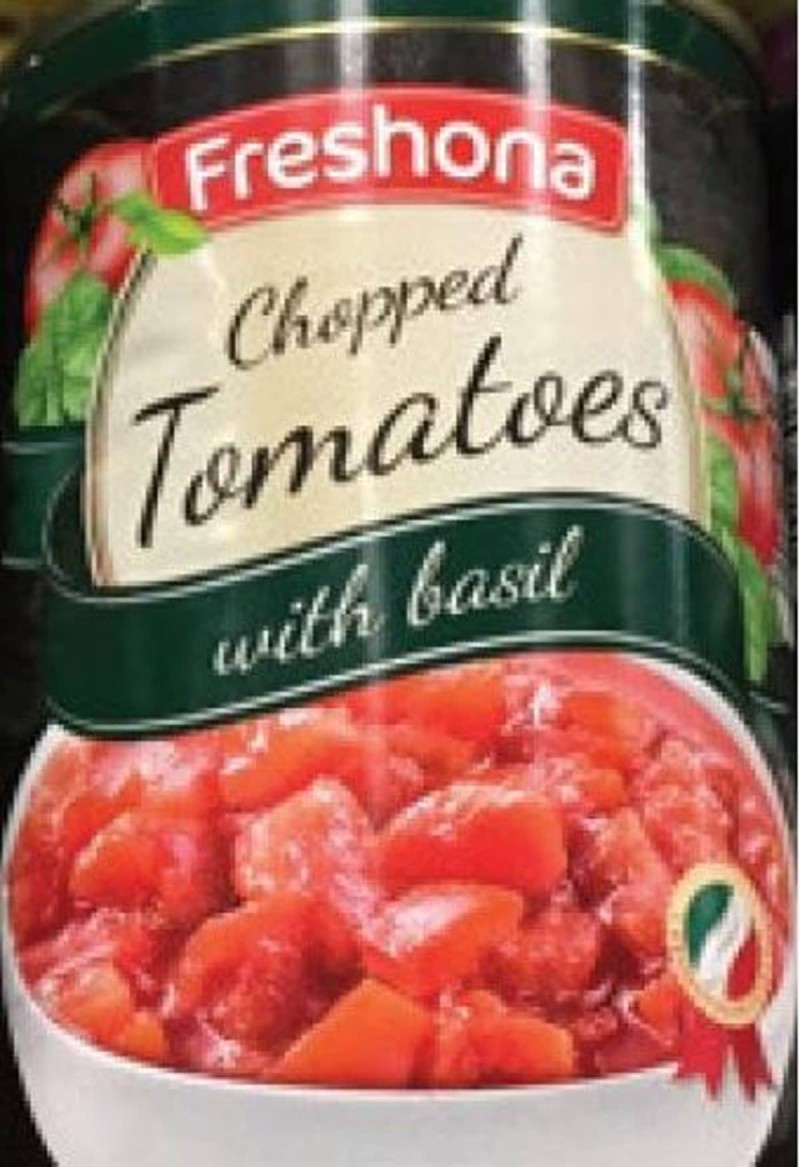 To Freshona Chopped Tomatoes with Basil ανακαλείται από τα Lidl