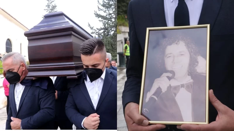 Συντεριμμένος και μαυροφορεμένος ο Δημήτρης Κόκοτας στην κηδεία του πατέρα του, Σταμάτη