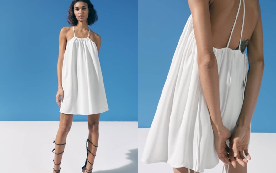 Zara λευκό φόρεμα 