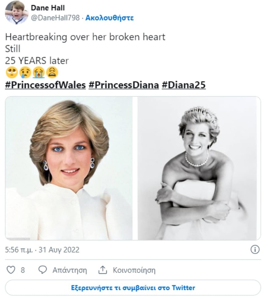 Πριγκίπισσα Νταϊάνα twitter