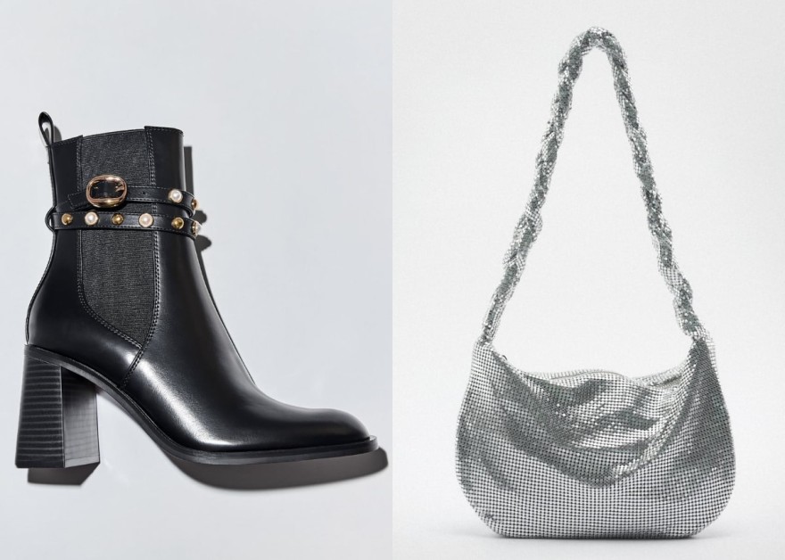 Zara μποτάκια και τσάντα