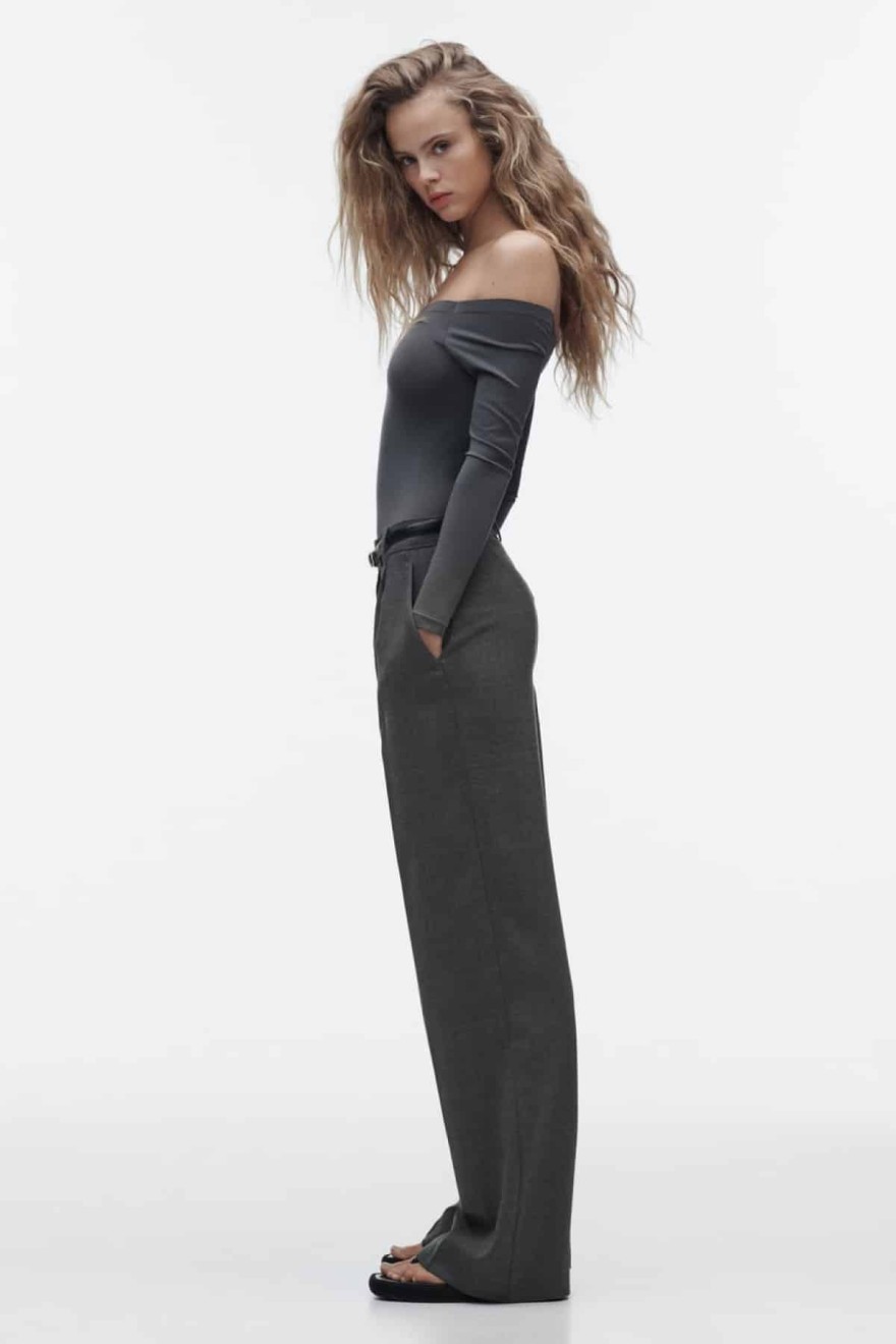 Zara παντελόνι με πιέτες