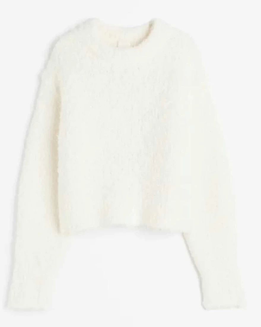 πλεκτό πουλόβερ άσπρο