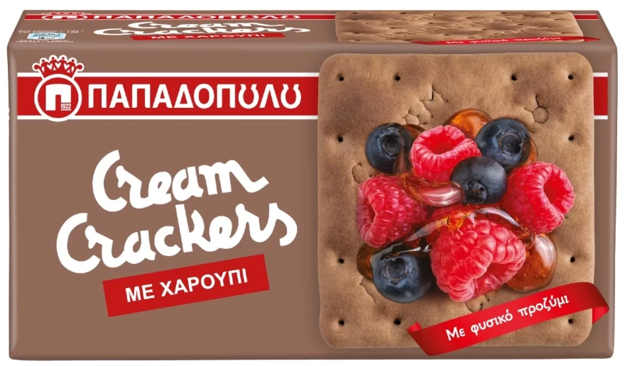 Τα Cream Crackers Παπαδοπούλου κυκλοφορούν νέα γεύση με Χαρούπι