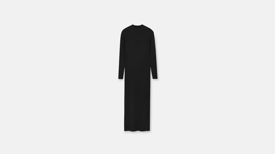 μαύρο μακρυμάνικο φόρεμα