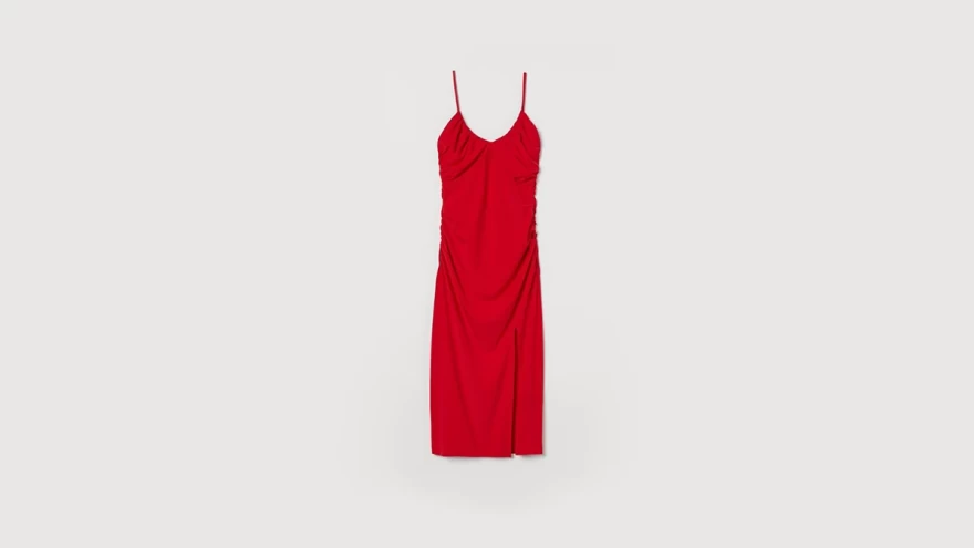 κόκκινο φόρεμα με τιράντες