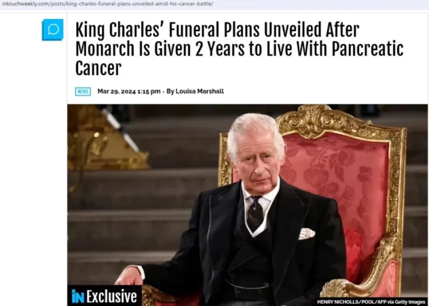 Βασιλιάς Κάρολος πεθαίνει