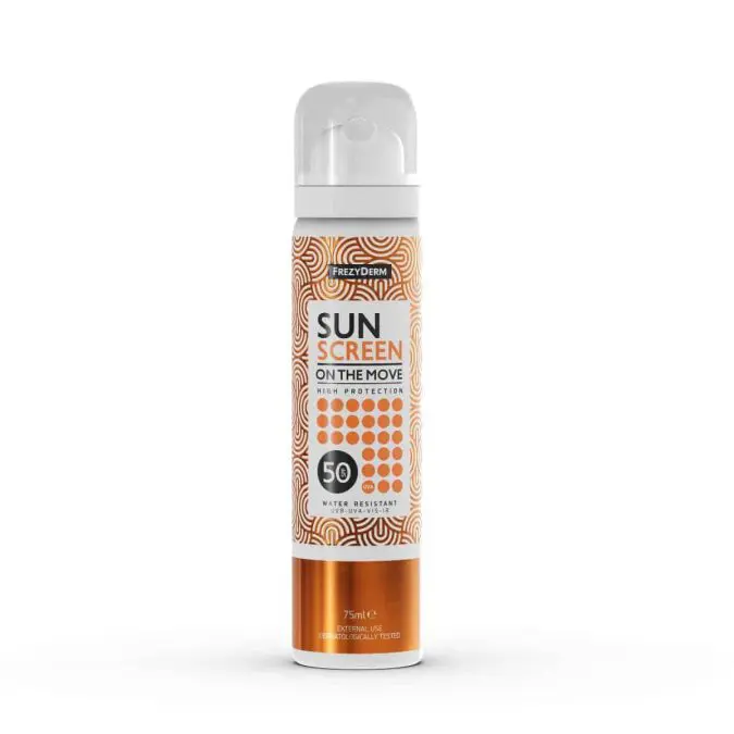 Αντηλιακό σπρέι προσώπου, SunScreen On The Move SPF50, Frezyderm, €19,61 (στα Φαρμακεία)