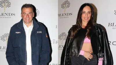 Ο Γιώργος Λιάγκας και η Μαρία Αντωνά σε κοσμικό event.