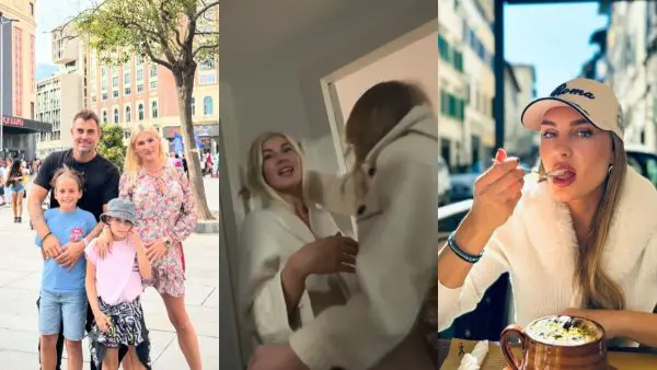 Ο Στέλιος Χανταμπάκης και η Όλγα Πηλιάκη με τα παιδιά τους και η Κατερίνα Δαλάκα