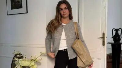 cardigan look από μια Γαλλίδα fashionista
