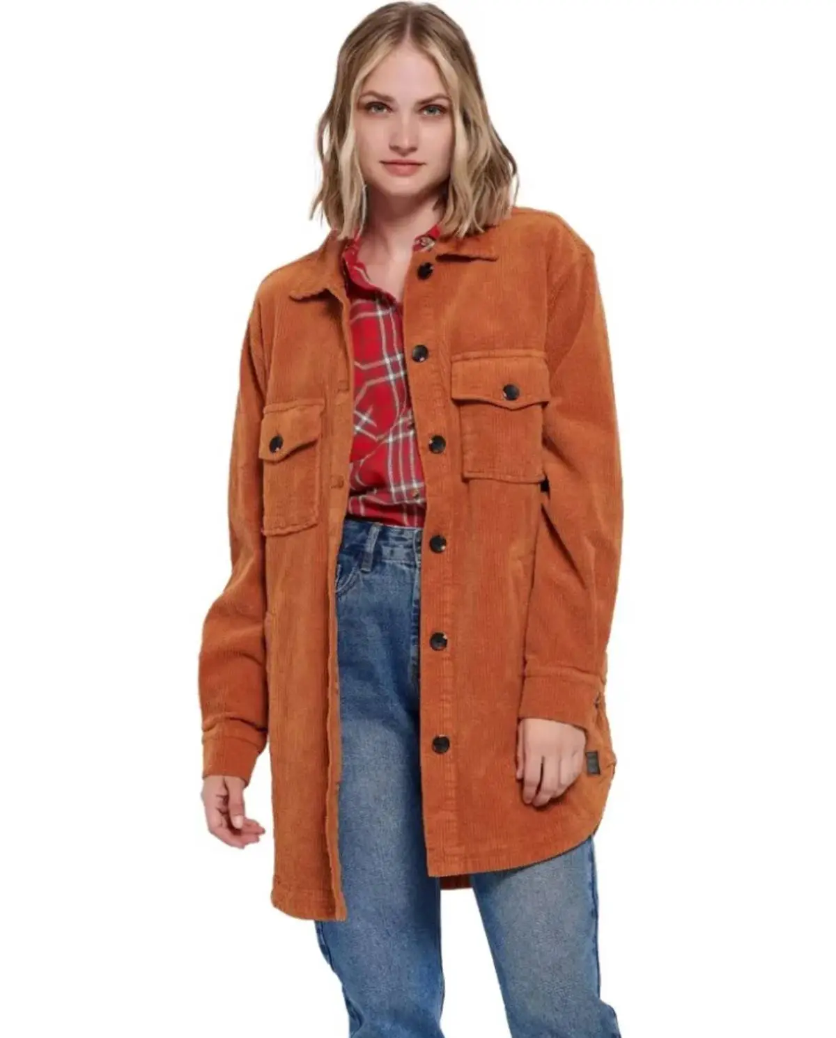 Κοτλέ πουκάμισο καφέ