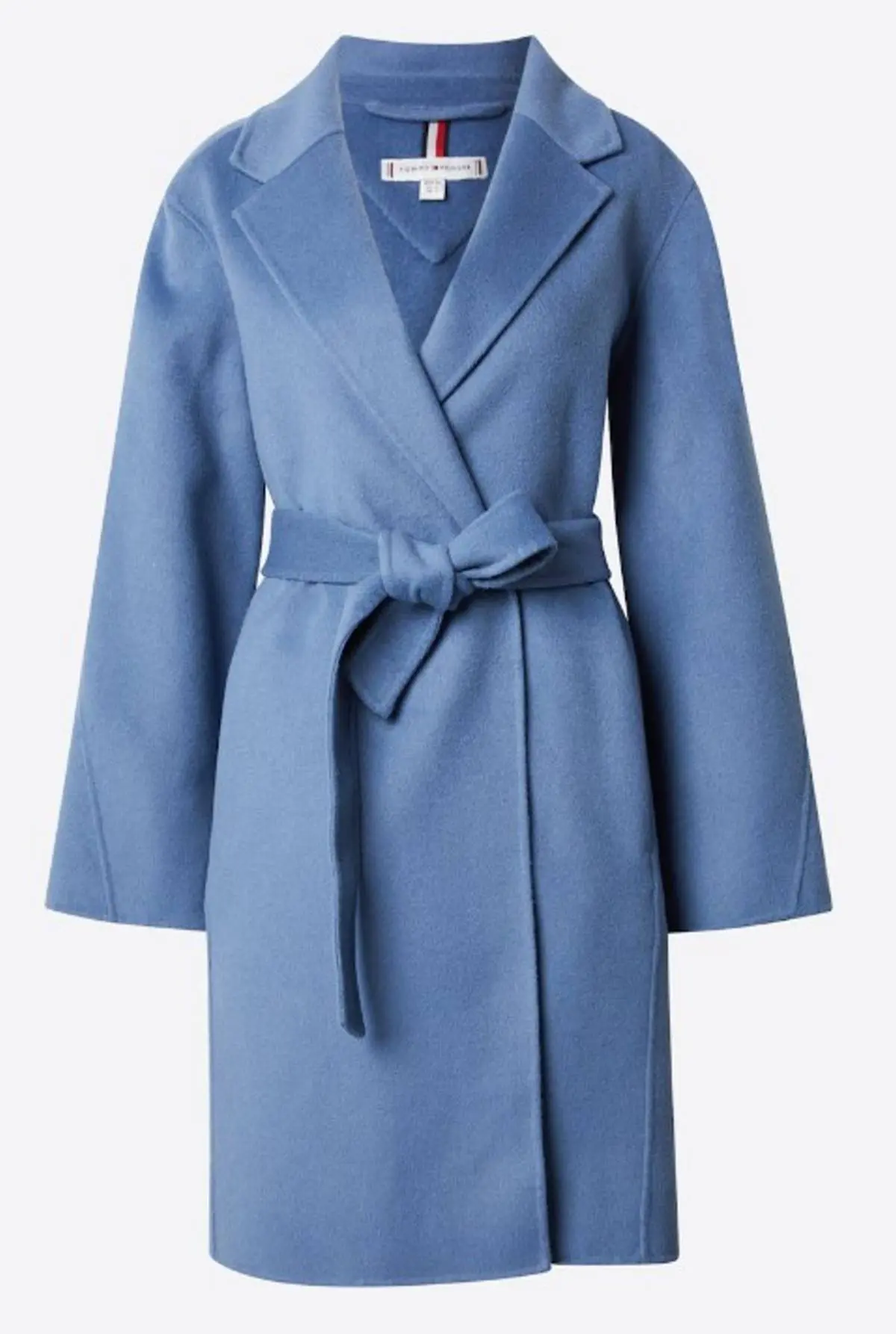 γαλάζιο παλτό με ζώνη