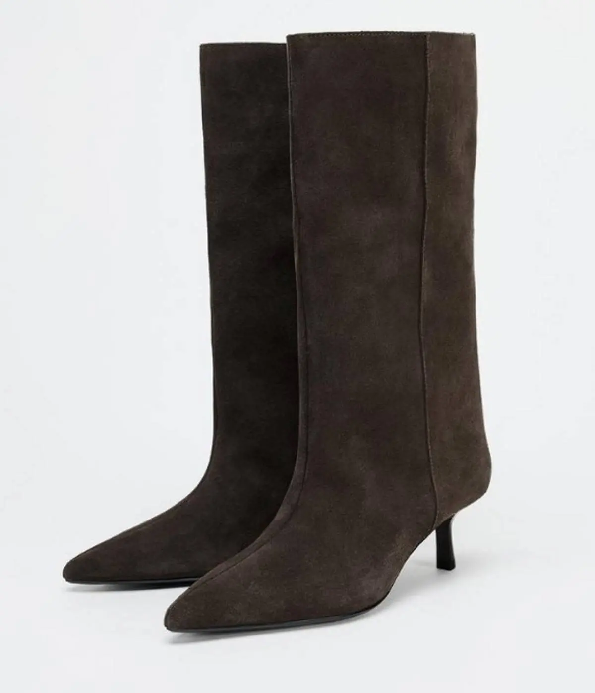 Σουέτ μπότες καφέ zara