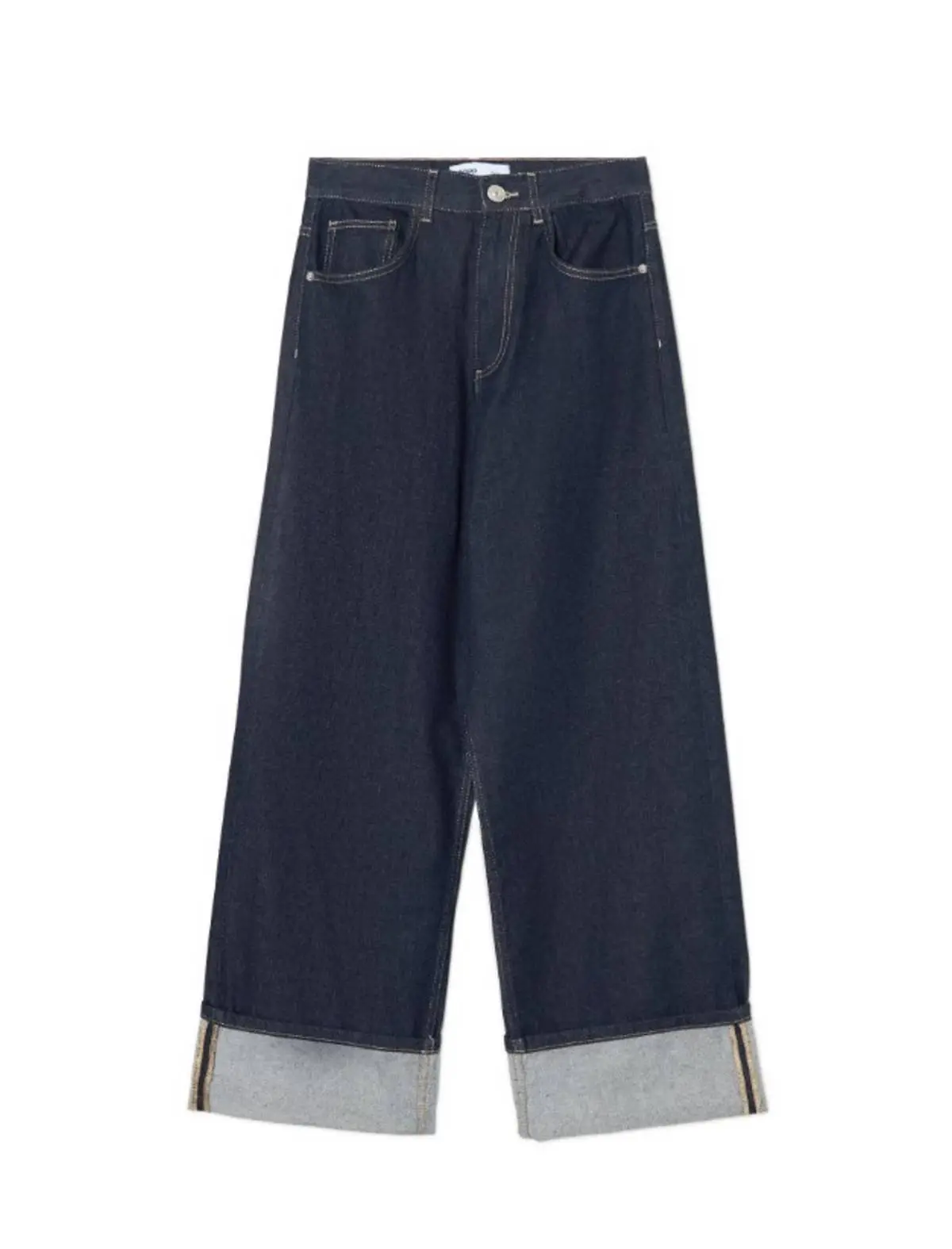 σκούρο τζιν παντελόνι με ρεβέρ