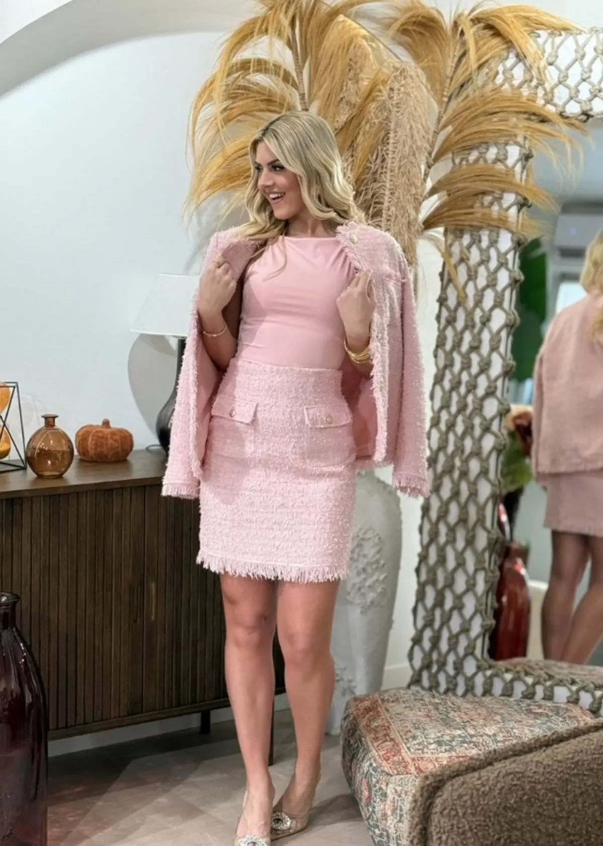 Ροζ τουίντ σύνολο Despy K. Boutique