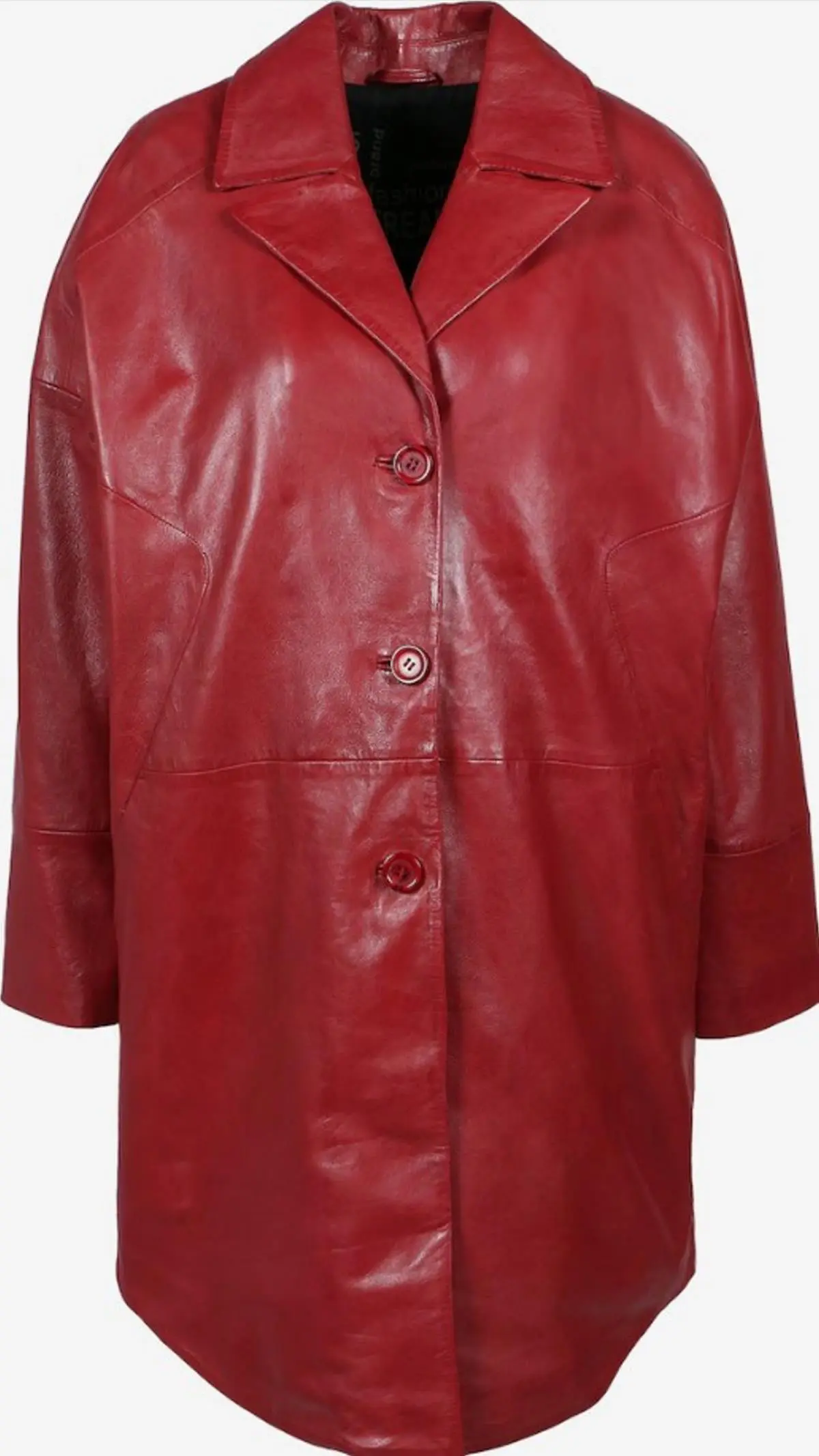 κόκκινο δερμάτινο παλτό