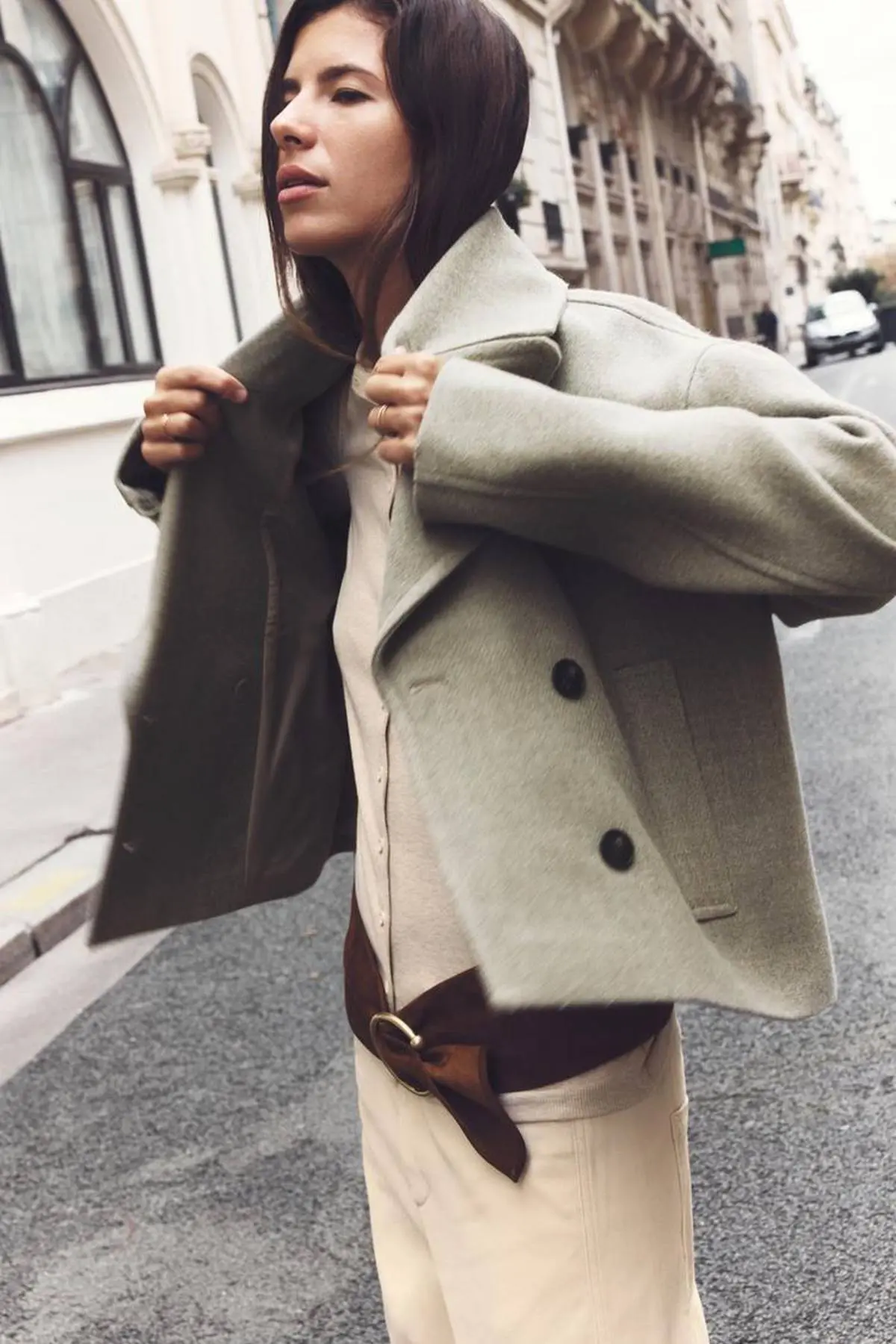 σακάκι κοντό μπεζ zara