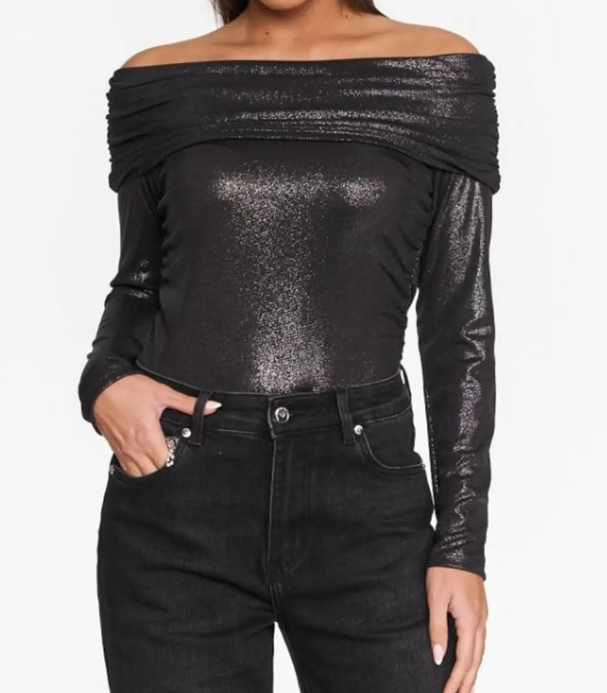 μαύρο μεταλλιζέ τοπ decoro