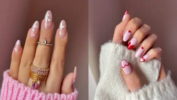 σχέδια για νύχια την ημέρα του Αγίου Βαλεντίνου