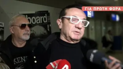 Ο Λευτέρης Πανταζής στο αεροδρόμιο