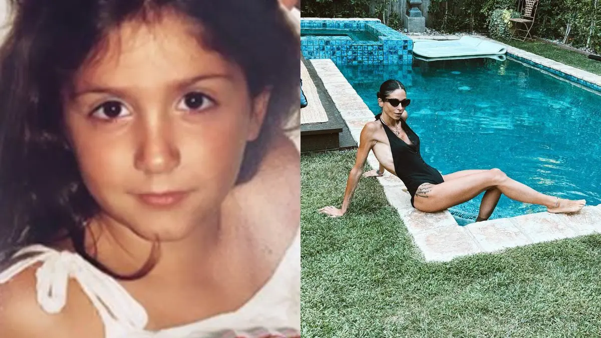 Η Σοφία Καρβέλα μικρή (αριστέρα) η Σοφία Καρβέλα στο τώρα (δεξιά)