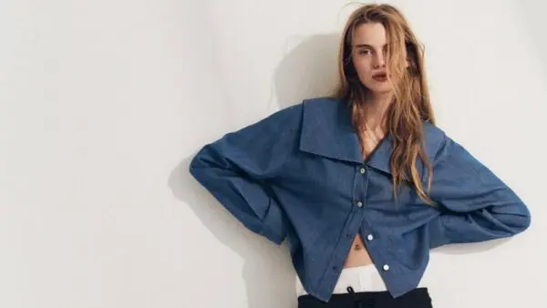 Zara σύνολο με τζιν πουκάμισο